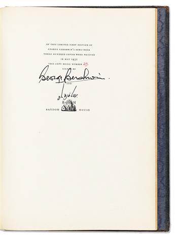 GERSHWIN, GEORGE. George Gershwin's Song-Book. Signed on the limitation page.